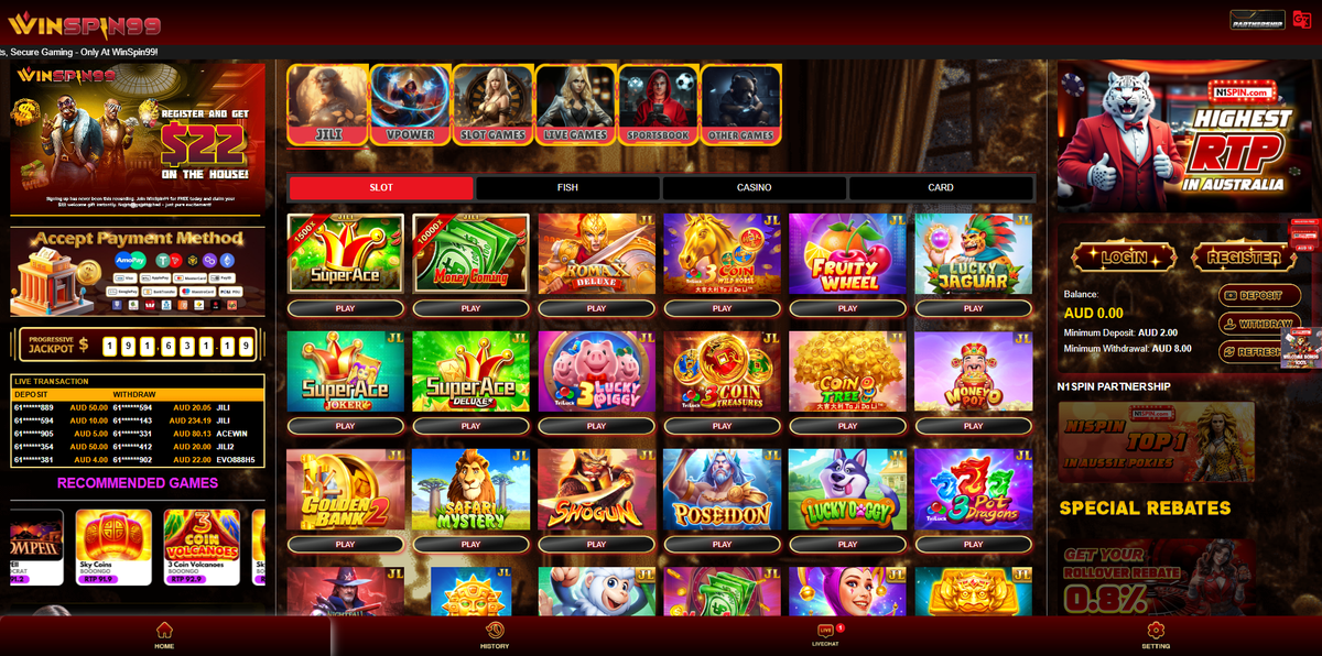 WinSpin99: Australia’s Premier Online Casino for Slots, Live Games & Big Wins