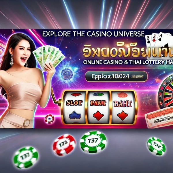 A colorful banner promoting TCL99 Thailand’s online casino and Thai lottery hacks. The image features a joyful woman holding